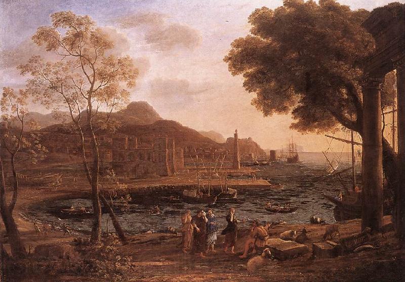 Claude Lorrain Harbour Scene with Grieving Heliades dfg Norge oil painting art